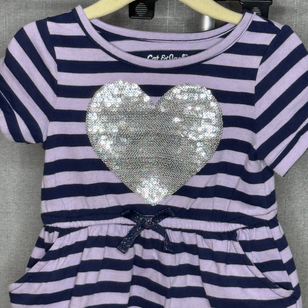 Cat & Jack - Girls Short Sleeve Striped Dress with Pockets - Size 2T